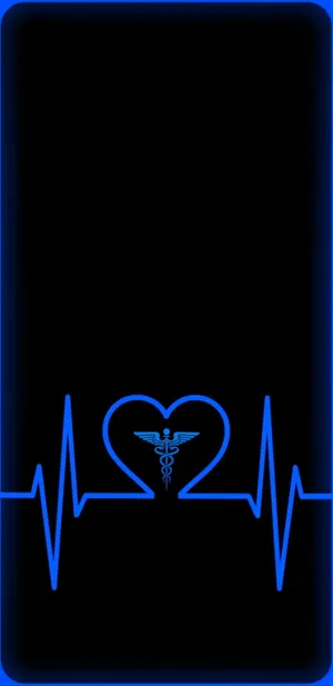 Mbbs Blue Heartbeat Art Wallpaper