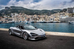 Mclaren 720s Silver Docks Wallpaper