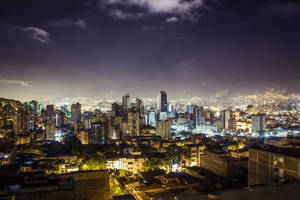 Medellin City At Night Wallpaper