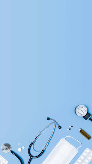 Medical Equipment Blue Background Wallpaper