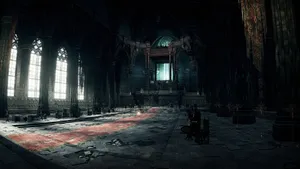 Medieval Irithyll Cathedral Interior Wallpaper