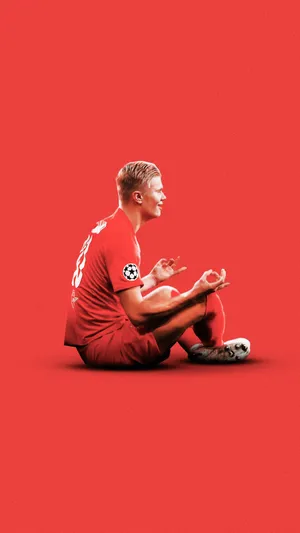 Meditating Erling Haaland Red Bull Player Wallpaper