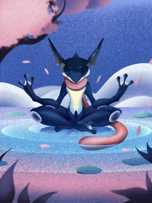 Meditating Greninja Wallpaper