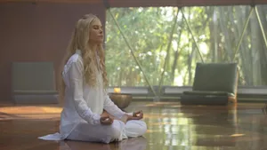 Meditating Masha Dmitrichenko Nine Perfect Strangers Wallpaper