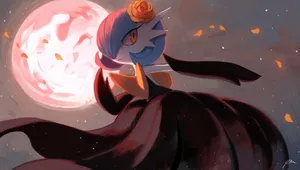 Mega Gardevoir With Full Moon Wallpaper