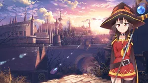 Megumin Sunlight Silhouette Konosuba Wallpaper