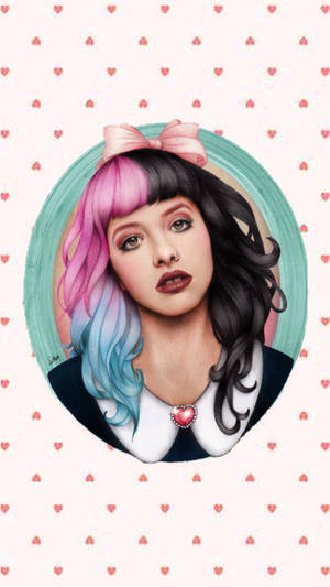 Melanie Martinez Pink Hearts Art Wallpaper