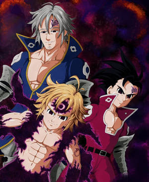 Meliodas, Zeldris, And Estarossa Wallpaper