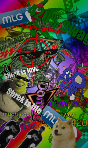 Meme Phone Colorful Collage Wallpaper