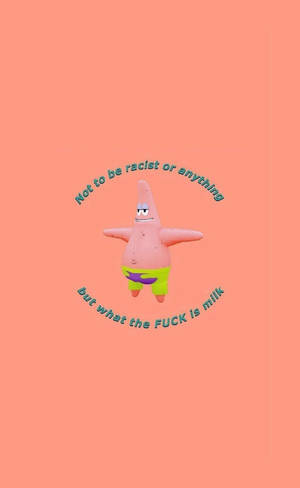 Meme Phone Patrick Star Peach Wallpaper