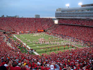 Memorial Stadium Football Field In Nebraska Wallpaper