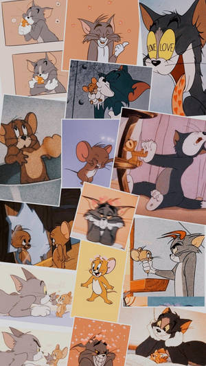 Memories Of Tom And Jerry Aesthetic Collage Wallpaper