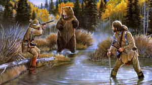 Men Hunting Bear Wallpaper