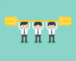 Men Lifting Coin Barbell Art Wallpaper