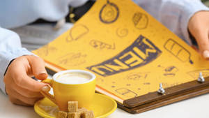 Menu Book Morning Coffee Photography Wallpaper