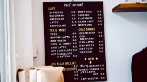 Menu Coffee Cafe Kitsune Aesthetic Board Photo Wallpaper