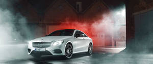 Mercedes Benz Car With Red Smoke Wallpaper