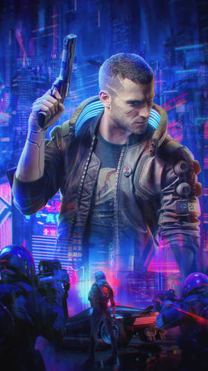 Mercenary Vincent Cyberpunk 2077 Iphone Wallpaper