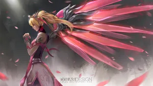 Mercy In Pink Skin Wallpaper