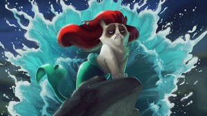 Mermaid Cat Meme Wallpaper