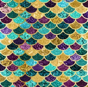 Mermaid Stones Scales Pattern Wallpaper