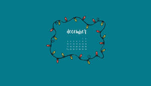 Merry Christmas December Calendar Aesthetic Teal Wallpaper