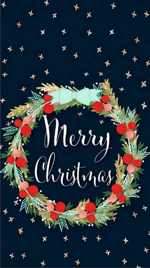 Merry Christmas Greetings Iphone Wallpaper