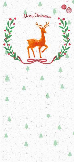 Merry Simple Christmas Reindeer Wallpaper