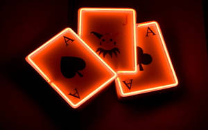 Mesmerizing Glowing Playing Cards Wallpaper