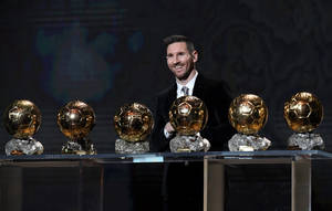 Messi 2021 Ballon D’or Trophies Wallpaper