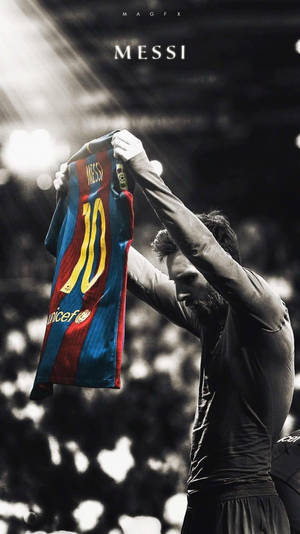 Messi And Barcelona Jersey Wallpaper