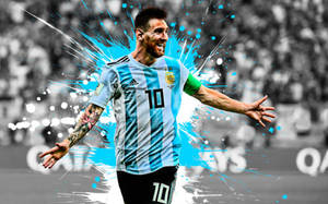 Messi Argentina Blue And White Splash Wallpaper