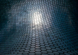 Metal Sheet Hexagon Reflecting Light Wallpaper