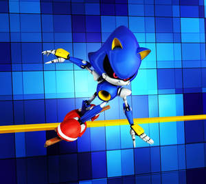 Metal Sonic Blue Tiles Wallpaper