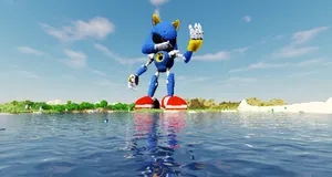 Metal Sonic Pixel Art Wallpaper