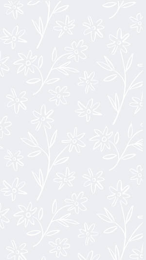 Metallic Aesthetic White Flowers Wallpaper