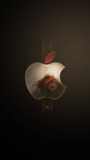Metallic Apple Logo Iphone Wallpaper