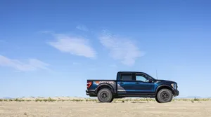 Metallic Blue Ford F 150 52l V8 Wallpaper