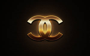 Metallic Glitter Chanel Logo Wallpaper