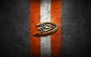 Metallic Gold Anaheim Ducks Logo Wallpaper