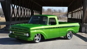 Metallic Green Old Ford Truck Wallpaper