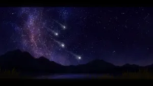 Meteor Shower In Beautiful Night Sky Wallpaper