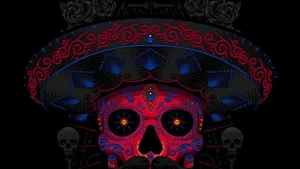 Mexican Man Red Skeleton Wallpaper
