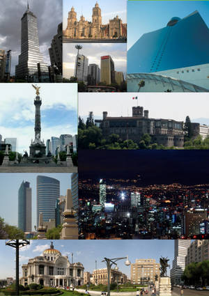 Mexico Buildings Collage Wallpaper