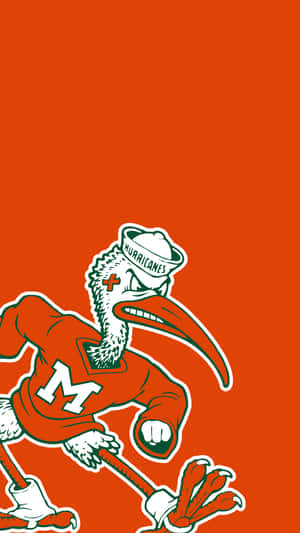 Miami Hurricanes Sebastian Mascot Orange Wallpaper