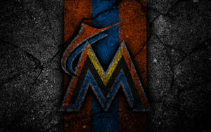 Miami Marlins Black Stone Background Wallpaper