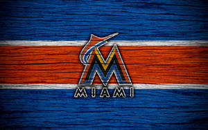 Miami Marlins Wooden Stripe Wallpaper