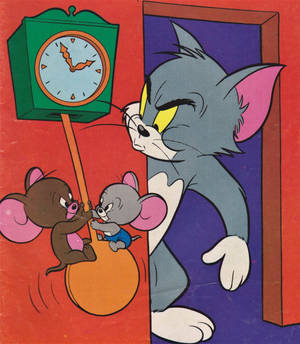 Mice On A Clock From Tom And Jerry Aesthetic Wallpaper