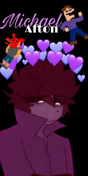 Michael Afton Fan Artwith Hearts Wallpaper