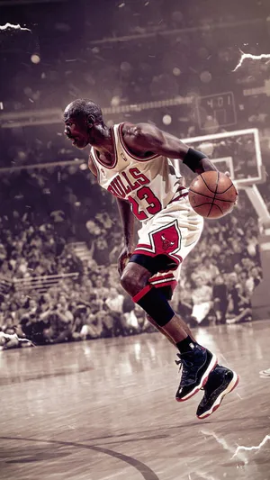 Michael Jordan Showing Off His New Iphone Wallpaper